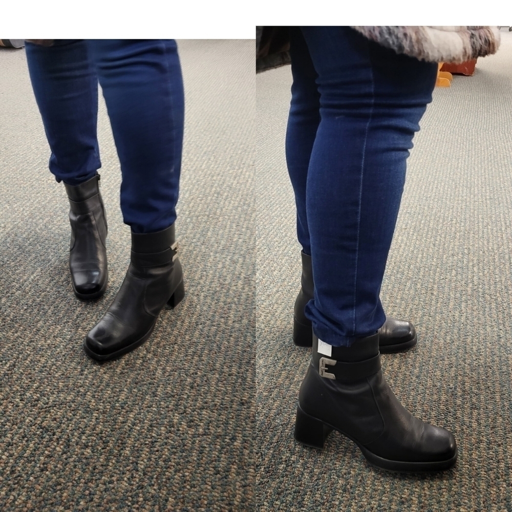 Wien Kraus collection ankle bootie with block heel black in size 40
